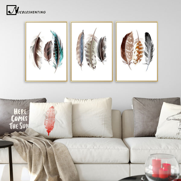 Watercolor Feathers Poster