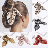 Women Streamers Leopard Print Polka Dot Floral Print Elastic Bow Hair Rope Girl Hair Ties Korean Sweet Hair Accessories Headwear