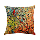 Throw Pillow Case Cushion Cover 18" x 18" 45 x 45 cm New Creative Style Flowers and Birds Linen  Hemp Pillowcase
