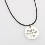 Vintage Silver Metal Wild Free Letters Round Pendant Choker Necklace For Women Men Silver Necklace Trendy Jewelry Bijoux