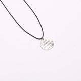 Vintage Silver Metal Wild Free Letters Round Pendant Choker Necklace For Women Men Silver Necklace Trendy Jewelry Bijoux